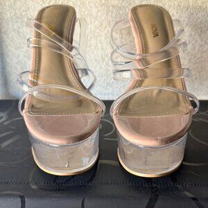 Women's Pink and Tan Courts